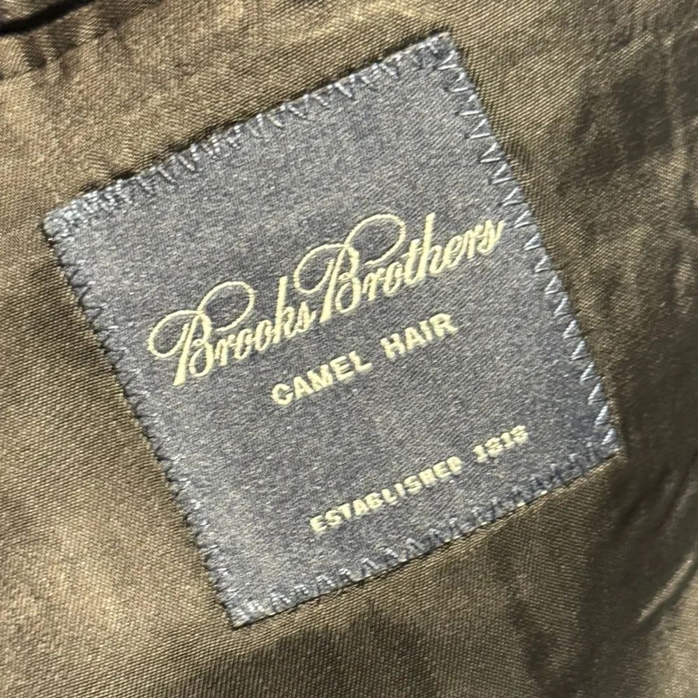 BROOKS BROTHERS Men's Vintage 100% Camel Hair Black Blazer Jacket Size‎ 44 Long